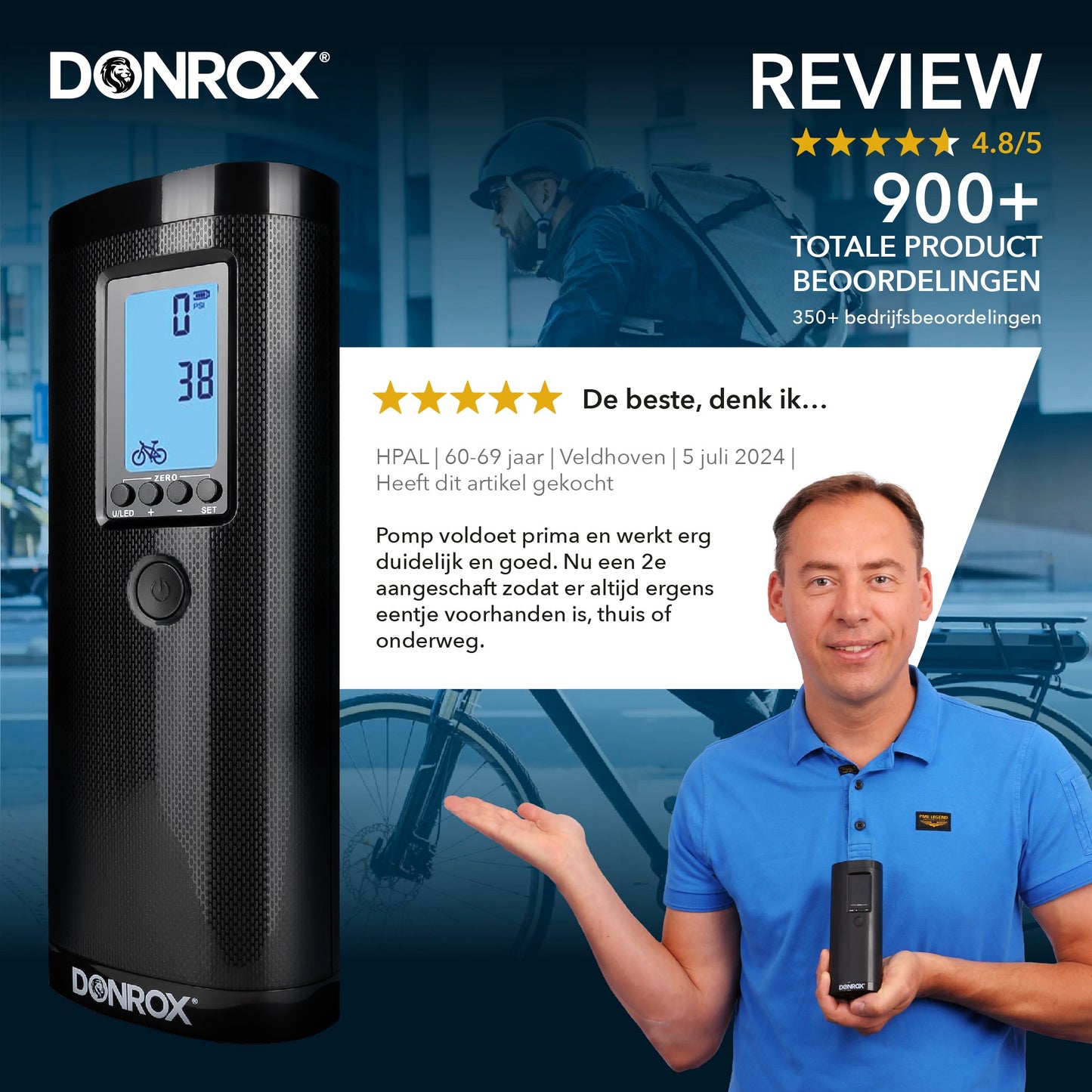 DonRox AirMaster Pro - Nooit meer met een lekke band langs de weg